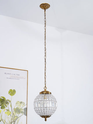 Lustra Lustre Gold Globe Crystal Vintage