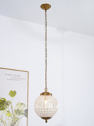 Lustra Lustre Gold Globe Crystal Vintage