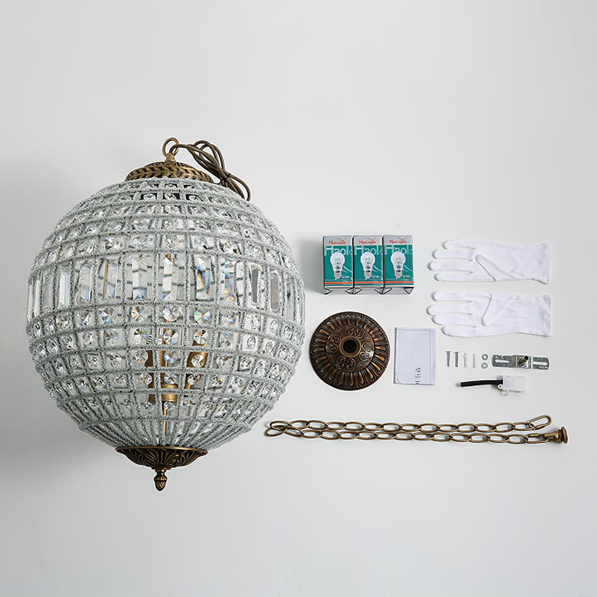 Calaine Lustre Gold Globe Crystal Vintage