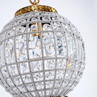 Lustra Lustre Gold Globe Crystal Vintage