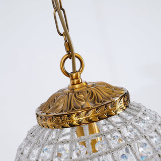 Lustra Lustre Gold Globe Crystal Vintage