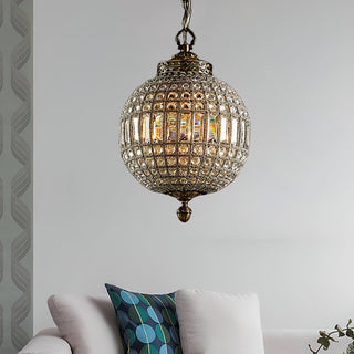 Lustra Lustre Gold Globe Crystal Vintage
