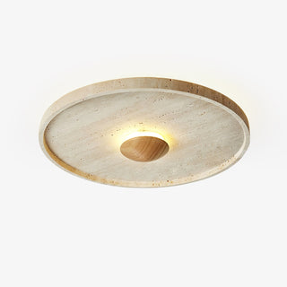 Lumiround Plafonnier Disque Incrusté en Travertin-Luire