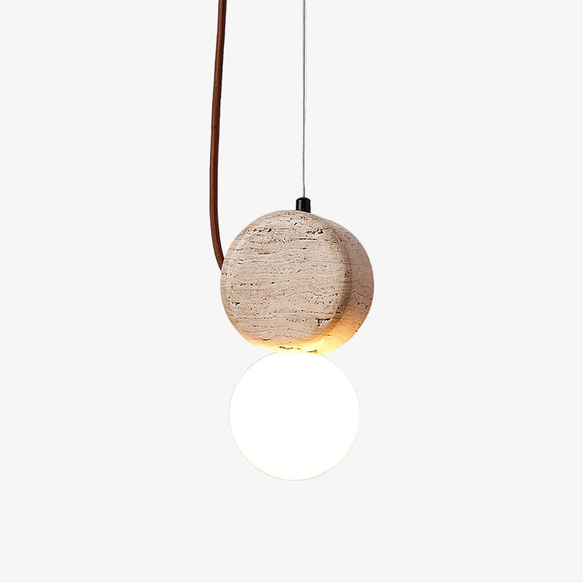 Zosolyra Suspension Double Disque en Travertin