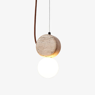 Zosolyra Suspension Double Disque en Travertin