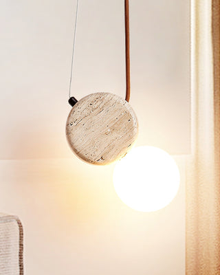 Zosolyra Suspension Double Disque en Travertin
