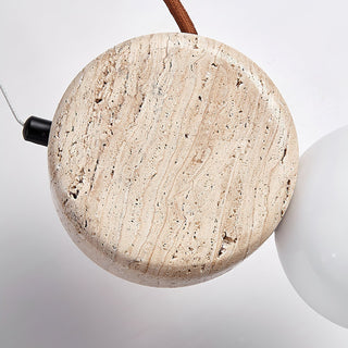 Zosolyra Suspension Double Disque en Travertin