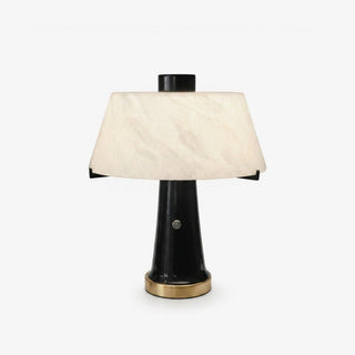 Trapezia Alabaster Desk Lamp-Neutral Decor