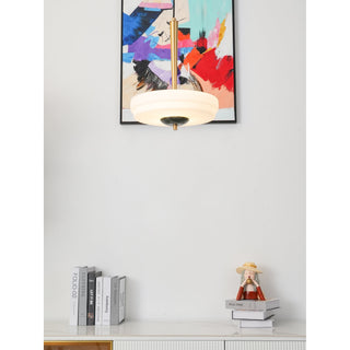 Ithaara Moderne Minimaliste Albâtre Lumière Pendentif