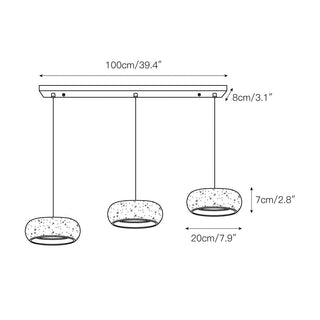 Eurvaran Moderne Minimaliste Tambour Travertin Lumière Pendentif