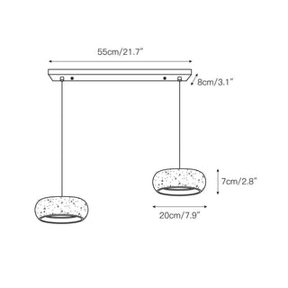 Eurvaran Moderne Minimaliste Tambour Travertin Lumière Pendentif