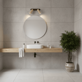 Travertine Triple Spotlight Wall Lamp-Neutral Decor