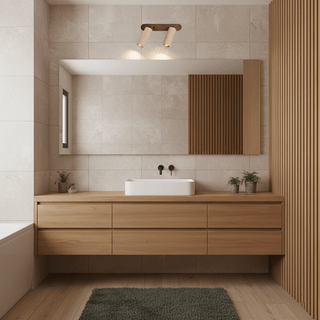 Travertine Triple Spotlight Wall Lamp-Neutral Decor