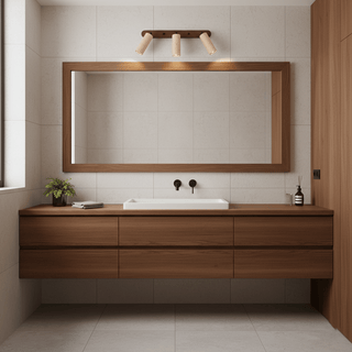 Travertine Triple Spotlight Wall Lamp-Neutral Decor