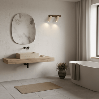 Travertine Triple Spotlight Wall Lamp-Neutral Decor