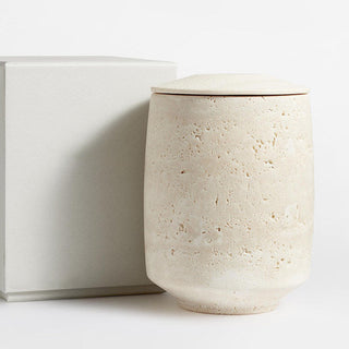 Sovel Supporteur de Bougie en Pierre de Travertin Naturel Moderne Élégant Intérieur