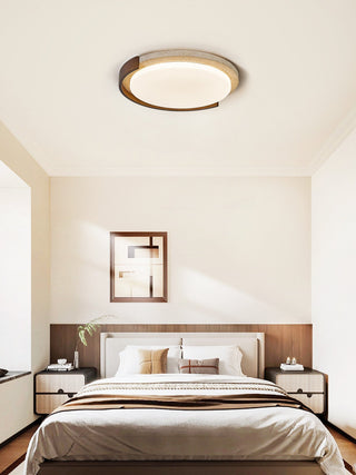 Travertine Eclipse Ceiling Lamp-Neutral Decor