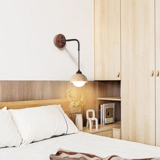 Travertine Swing Arm Wall Sconce-Neutral Decor