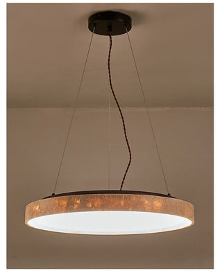 Travertine Circle LED Pendant Light-Neutral Decor