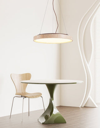 Travertine Circle LED Pendant Light-Neutral Decor