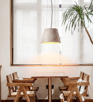 Travertine Cone Pendant Lamp-Neutral Decor