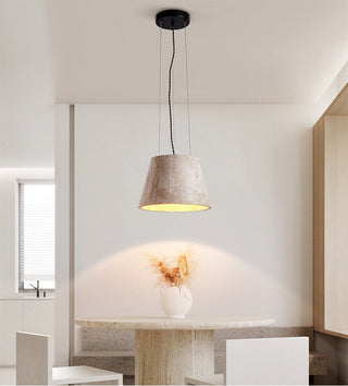 Travertine Cone Pendant Lamp-Neutral Decor