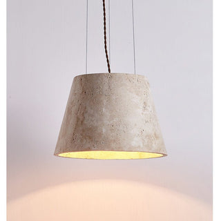 Travertine Cone Pendant Lamp-Neutral Decor