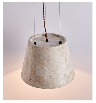 Travertine Cone Pendant Lamp-Neutral Decor