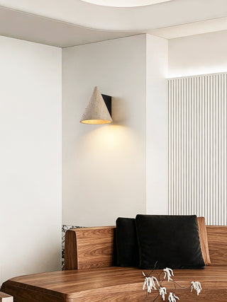 Travertine Cone Wall Sconce-Neutral Decor