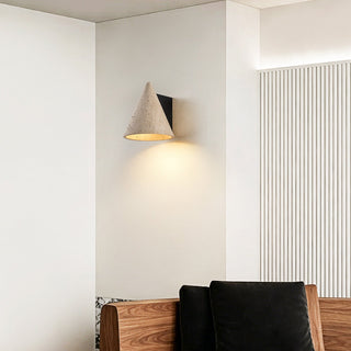 Travertine Cone Wall Sconce-Neutral Decor