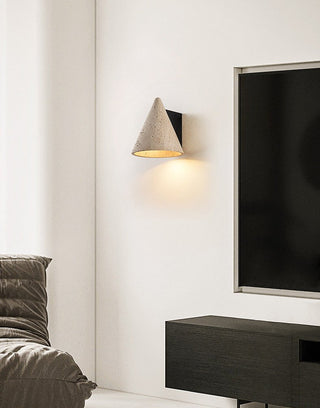 Travertine Cone Wall Sconce-Neutral Decor