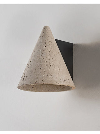Travertine Cone Wall Sconce-Neutral Decor