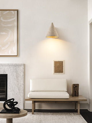 Travertine Cone Wall Sconce-Neutral Decor