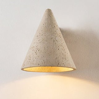 Travertine Cone Wall Sconce-Neutral Decor