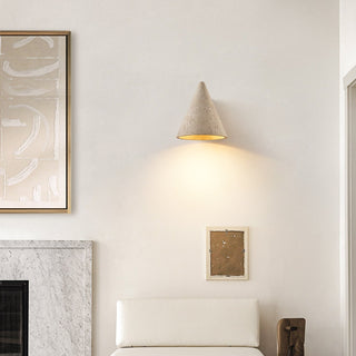 Travertine Cone Wall Sconce-Neutral Decor