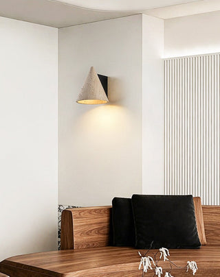 Travertine Cone Wall Sconce-Neutral Decor