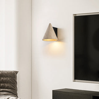 Travertine Cone Wall Sconce-Neutral Decor