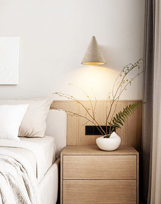 Travertine Cone Wall Sconce-Neutral Decor