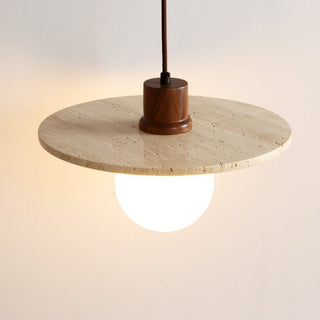 Travertine Disk Globe Pendant Light-Neutral Decor
