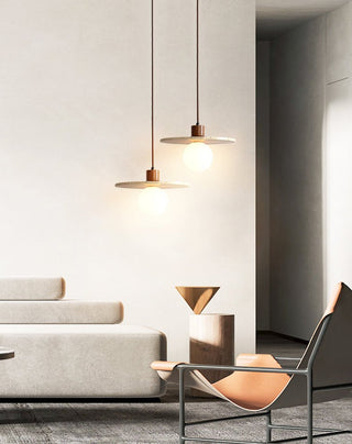 Travertine Disk Globe Pendant Light-Neutral Decor