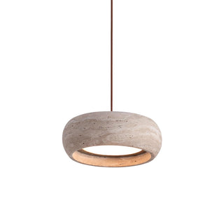 Eurvaran Moderne Minimaliste Tambour Travertin Lumière Pendentif