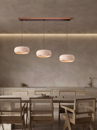 Eurvaran Moderne Minimaliste Tambour Travertin Lumière Pendentif