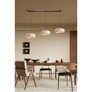 Eurvaran Moderne Minimaliste Tambour Travertin Lumière Pendentif