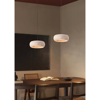 Eurvaran Moderne Minimaliste Tambour Travertin Lumière Pendentif