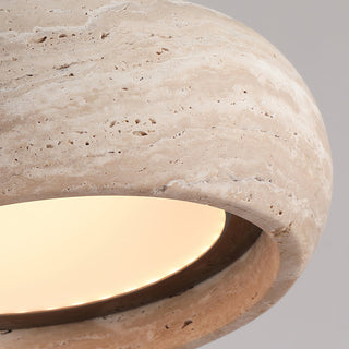 Eurvaran Moderne Minimaliste Tambour Travertin Lumière Pendentif