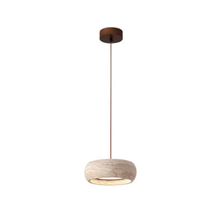 Eurvaran Moderne Minimaliste Tambour Travertin Lumière Pendentif