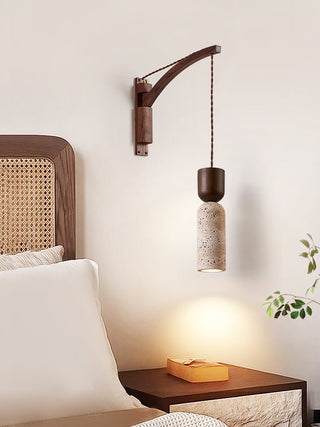 Travertine Fusion Wall Sconce-Neutral Decor
