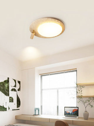 Travertine Oval Knob Ceilling Lamp-Neutral Decor