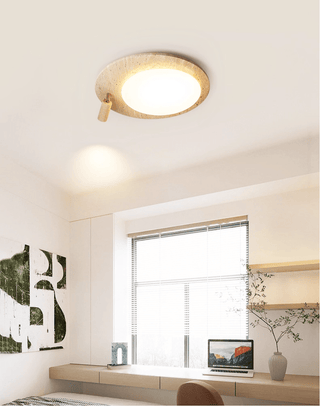 Travertine Oval Knob Ceilling Lamp-Neutral Decor