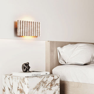 Travertine Ribbed Wall Sconce-Neutral Decor